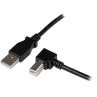 StarTech.com 1m USB 2.0 A to Right Angle B Cable - M/M - Connect hard-to-reach USB 2.0 peripherals, for installation in narrow spaces - USB Printer Cable - 1m USB A to B Cable - 1 m Right Angle USB Cable - Right Angle USB B Cable - Right Angle USB Printer Cable Cord - 1x USB 'A' (M), 1x USB 'B' (M) 