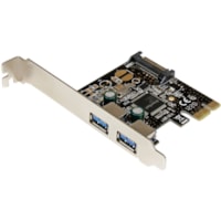 Adaptateur USB - PCI Express x1 - Carte enfichable - Noir StarTech.com - PCI Express x1 - Carte enfichable - 2 Port(s) USB - 1 Port(s) SATA - PC