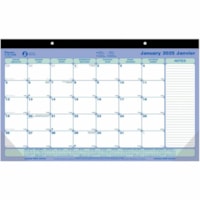 Blueline Monthly Desk Pad/Wall Calendar 17-3/4" x 10-7/8" , Bilingual - Monthly - 1 Year - January 2025 - December 2025 - 1 Month Single Page Layout - 17 3/4" (450.85 mm) x 10 7/8" (276.23 mm) Sheet Size - Desk Pad - Chipboard - Tear-off, Bilingual - 1 Each