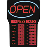 Royal Sovereign Business Hours Open Sign - English - "Open" , "Business Hour" Print/Message - 16" (406.40 mm) Width x 24" (609.60 mm) Height x 2" (50.80 mm) Depth - Rectangular Shape - Restaurant, Multipurpose - 1 Each