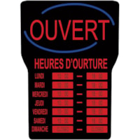 Royal Sovereign LED Open with Business Hours Sign French - French - "Open" , "Business Hour" Print/Message - 16" (406.40 mm) Width x 24" (609.60 mm) Height x 2" (50.80 mm) Depth - Rectangular Shape - Red Print/Message Color - 1 Each