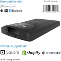 Socket Mobile SocketScan S800, 1D Barcode Scanner, Black - Cable Connectivity - 5 scan/s - 20" (508 mm) Scan Distance - 1D - Imager - Bluetooth - Black