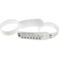 Zebra Z-Band UltraSoft Wristband Cartridge Kit (White) - 1" Width x 7" Length - Permanent Adhesive - Direct Thermal - White - Polypropylene - 250 / Roll - Latex-free, Flexible, Tamper Evident, Adhesive Closure, Scannable, Perforated - 6 / Roll