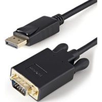 StarTech.com 3ft (1m) DisplayPort to VGA Cable, Active DisplayPort to VGA Adapter Cable, 1080p Video, DP to VGA Monitor Converter Cable - 3ft/1m Active DisplayPort to VGA cable HBR2 | 2048x1280/1080p 60Hz | EDID/DDC - Video adapter cable prevents signal loss - DP 1.2 to VGA monitor cable converter -