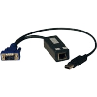 Tripp Lite by Eaton KVM Switch Accessories - NetCommander USB Server Interface Unit (SIU) - RJ-45/USB/VGA KVM Cable for KVM Switch - First End: 1 x 15-pin HD-15 - Male, 1 x RJ-45 Network - Female - Second End: 1 x USB Type A - Male - Black - 1 