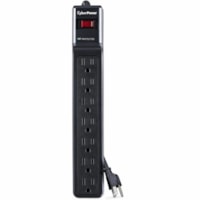 CyberPower CSB706 Essential 7-Outlets Surge Suppressor with 1500 Joules and 6FT Cord - Plain Brown Boxes - Black - 7 x NEMA 5-15R - 1500 J - 125 V AC Input - 60 kA - 6 ft (1.83 m) - Keyhole/Undermount/Wall Mount