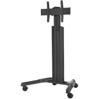 Chief Medium FUSION Manual Height Adjustable Mobile Cart - Up to 55" (1397 mm) Screen Support - 125 lb (56699.05 g) Load Capacity - Flat Panel Display Type Supported - 77.90" (1978.66 mm) Height x 47.80" (1214.12 mm) Width x 32" (812.80 mm) Depth - Black - Flexible, Cable Management, Tilt, Rotate