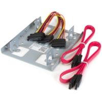 StarTech.com Adaptateur de baie d'unité pour 3.5" SATA/600 Interne - Argenté - 2 x Disque dure supporté - 2 x SSD supporté - 2 x Baie Complète - 2 x 2.5" Baie de 6,35 centimètres - Acier