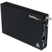 Émetteur-récepteur/Convertisseur de média StarTech.com - 1 x Réseasu (RJ-45) - Gigabit Ethernet - 10/100/1000Base-T - 1 x Slots d'extension - SFP (mini-GBIC) - 1 x Ports SFP - Adaptateur secteur CA - Bureau