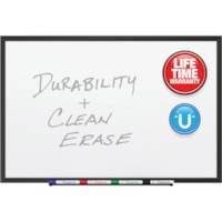 Quartet DuraMax Classic Whiteboard - 72" (1828.80 mm) Width x 48" (1219.20 mm) Height - White Porcelain Surface - Black Aluminum Frame - Rectangle - Horizontal/Vertical - Magnetic - 1 / Each