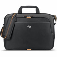 Solo Carrying Case (Briefcase) for 15.6" iPad Notebook - Orange, Black - Polyester Body - Handle, Shoulder Strap - 11.75" (298.45 mm) Height x 16" (406.40 mm) Width x 2" (50.80 mm) Depth - 1 Each