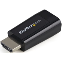 StarTech.com Adaptateur Vidéo StarTech.com - 1 Pack - 1 Pack - 1 x HDMI Mâle Vidéo numérique - 1 x HD-15 Femelle VGA - 1920 x 1200 Supported - Noir - 1 emballage - 1920 x 1200 Supported - Noir