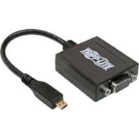 Câble audiovisuel P131-06N-MICROA 6 po (152,40 mm) HDMI/Mini-phone/VGA Tripp Lite by Eaton - 6 po (152,40 mm) HDMI/Mini-phone/VGA Câble audiovisuel pour Appareil vidéo, Téléphone portable, Tablette PC, Ultrabook, Haut-Parleur, Projecteur, Moniteur - Noir