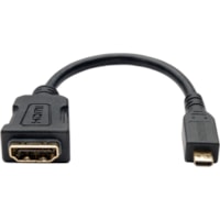 Tripp Lite 6in Micro HDMI to HDMI Adapter Converter HDMI Male Type D to HDMI Female M/F 6" - 6" (152.40 mm) HDMI/Micro HDMI A/V Cable for Audio/Video Device, TV, Tablet PC, Cellular Phone, Smartphone - First End: 1 x Micro HDMI Type D Digital Audio/Video - Male - Second End: 1 x HDMI Digital Audio/V