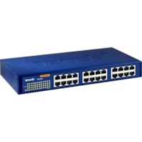 Tenda 24-Port 10/100/1000 Gigabit Switch - 24 Ports - 10/100/1000Base-T - 2 Layer Supported - 1U - Rack-mountable, Desktop