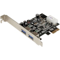 StarTech.com 2 Port PCI Express (PCIe) SuperSpeed USB 3.0 Card Adapter with UASP - 5Gbps - LP4 Power - Add 2 SuperSpeed USB 3.0 ports to your PCI Express-enabled PC - 2 Port PCI Express (PCIe) SuperSpeed USB 3.0 Card Adapter with UASP - LP4 Power - Dual Port USB 3.0 PCIe Controller - Dual Profile PC