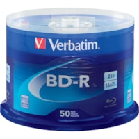 Blu-ray enregistrable - BD-R - 16x - 25 Go - 50 emballage Broche Verbatim - 120 mm