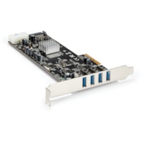 StarTech.com Carte contrôleur PCI Express à 4 ports USB 3.0 avec 4 voies dédiées de 5Gbps, UASP et alimentation SATA / LP4 - PCI Express x4 - Carte enfichable - 4 Port(s) USB - 1 Port(s) SATA - Support UASP - PC, Linux