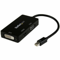 StarTech.com Mini DisplayPort Adapter - 3-in-1 - 1080p - Monitor Adapter - Mini DP to HDMI / VGA / DVI Adapter Hub - Connect a Mini DisplayPort-equipped PC or Mac® to an HDMI, VGA, or DVI Display - Mini DisplayPort to VGA - Mini DisplayPort to DVI - Mini DisplayPort to HDMI Adapter - mDP Adapter