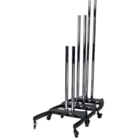 Premier Mounts Dual Pole Cart Base with Nesting Capability and PSD-HDCA Mount Adapter - 27.7" (703.83 mm) Width x 27.9" (708.66 mm) Depth x 7.6" (192.53 mm) Height - Locking Caster - Black - 1