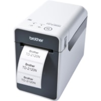 Brother TD-2120N Desktop Direct Thermal Printer - Monochrome - Label/Receipt Print - Fast Ethernet - USB - Serial - White, Gray - LCD Display Screen - Real Time Clock - 2.20" Print Width - 6 in/s (152.40 mm/s) Mono - 203 x 203 dpi - 2.50" (63.50 mm) Label Width