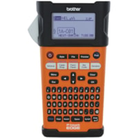 Brother Handheld Electrician Labelling Printer - Direct Thermal - 0.79 in/s (20 mm/s) Mono - 180 dpi - Label, Tape0.14" (3.50 mm), 0.24" (6 mm), 0.35" (9 mm), 0.47" (12 mm), 0.71" (18 mm) - LCD Screen - Battery, Power Adapter - 6 Batteries Supported - AA - Lithium Ion (Li-Ion) - Orange - Auto Power 