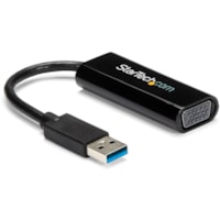 StarTech.com USB 3.0 to VGA Adapter, USB to VGA Monitor Converter for Windows, Slim (no support for macOS/ChromeOS/Linux) - TAA - Windows only; No support for macOS, ChromeOS or Linux - Works with Windows X86/X64/ARM (Intel, AMD, Snapdragon X Copilot+ PC) - Connect your computer to a VGA monitor - 1