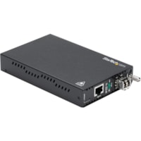 Émetteur-récepteur/Convertisseur de média StarTech.com - 1 x Réseasu (RJ-45) - 1 x LC Ports - Fonction DuplexPort LC - Multimode - 0,03 mil (0 mm) Fibre - Gigabit Ethernet - 10/100/1000Base-T, 1000Base-LX/SX - 0,55 km (0,34 Mille) - Adaptateur secteur CA - Externe