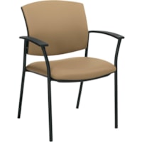 Global Ibex Guest Chair - Parchment Seat - Parchment Back - Black Steel Frame