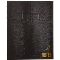 Cahier NotePro Blueline - 150 Pages - Double fil - Margin Avec ligne - format 7 1/4 po (184,15 mm) x 9 1/4 po (234,95 mm) - Paper Blanc - Cover Noir Lézard - Microperforé, Feuille d'index, Onglet autocollant, Poche de rangement, Respectueux de l'environnement, Cartonné - Recycl&