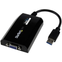 StarTech.com USB 3.0 to VGA External Video Card Multi Monitor Adapter for Mac / PC, USB Graphics Card, 1920x1200 - replaced by USB2VGAPRO2 - Connect a VGA monitor or projector through USB 3.0, for an external multi-monitor solution at resolutions up to 1920x1200 - USB 3.0 to VGA Adapter - USB to VGA