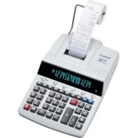 Canon MP49DII Printing Calculator - Dual Color Print - Ribbon - Black/Red Print - 4.8 lps - Heavy Duty, Extra Large Display, Auto Power Off, Clock, Calendar, Sign Change, Item Count, Power Save Mode - 14 Digits - Fluorescent - AC Supply Powered - 3.4" Height x 8.9" Width x 14.1" Length - Desktop