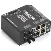 Black Box Hardened Heavy-Duty Edge Switch - 6 Ports - 10/100Base-TX - 2 Layer Supported - Twisted Pair, Optical Fiber - Desktop, Wall Mountable, Rack-mountable, Rail-mountable - 3 Year Limited Warranty 