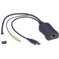 Black Box Series Server Access Module - DisplayPort, USB, and Audio, CATx - KVM Cable for Server, Computer, KVM Switch, Audio/Video Device - First End: 1 x DisplayPort Digital Audio/Video - Male, 1 x USB Type A - Male, 1 x Mini-phone Audio - Male - Second End: 1 x RJ-45 Network - Female - Supports u