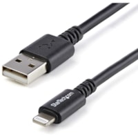 StarTech.com 3m (10ft) Long Black AppleÂ® 8-pin Lightning Connector to USB Cable for iPhone / iPod / iPad - Charge and Sync your Apple® Lightning-equipped devices over longer distances - Lightning Cable - iPhone 5 Cable - Long Lightning to USB Cable - Black Lightning Cable for iPhone iPod iP