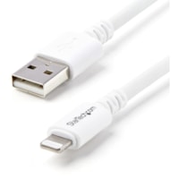 Câble de transfert de données 9,8 pi (3 m) Lightning/USB - 1 chaque StarTech.com - 9,8 pi (3 m) Lightning/USB Câble de transfert de données pour iPhone, iPod, iPad, Accessoire téléphone portable - 480 Mbit/s - MFI - Nickel Connecteur plaqué - 20/28 AWG 