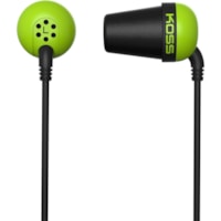 Koss Earphone - Stereo - Green - Mini-phone (3.5mm) - Wired - 16 Ohm - 10 Hz 20 kHz - Earbud - Binaural - In-ear - 4 ft Cable