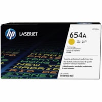 HP 654A (CF332A) Original Laser Toner Cartridge - Single Pack - Yellow - 1 Each - 15000 Pages