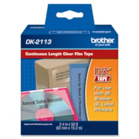 Brother Label Tape - 2 7/16" Width - Direct Thermal - Clear - Jam-free - 1 / Roll