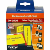 Brother Continuous Length Film Tape - 2 7/16" (61.98 mm) Width - Direct Thermal - Yellow - 1 Roll