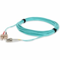 AddOn 6m Laser-Optimized Multi-Mode fiber (LOMM) Duplex SC/LC OM3 Aqua Patch Cable - 19.7 ft Fiber Optic Network Cable for Network Device, Transceiver/Media Converter - First End: 2 x LC Network - Male - Second End: 2 x SC Network - Male - Patch Cable - LSZH, OFNR, Riser, Plenum - 50/125 µm - 