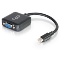 C2G 8in Mini DisplayPort Male to VGA Female Adapter Converter - Black - 8" (203.20 mm) Mini DisplayPort/VGA Video Cable for Notebook, Tablet, Monitor, Video Device - First End: 1 x Mini DisplayPort Thunderbolt - Male - Second End: 1 x 15-pin HD-15 - Female - Supports up to 1920 x 1200 - Black