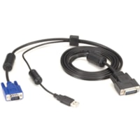 Black Box KVM Switch Cable - VGA and USB to HD26 - 6 ft KVM Cable for KVM Switch - First End: 1 x HD-26 - Male - Second End: 1 x USB Type A - Male, 1 x DB-15 - Male