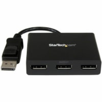 StarTech.com 3-Port DisplayPort 1.2 Splitter, DisplayPort to 3x DP Multi-Monitor Adapter, Dual 4K 30Hz and 1080p Computer MST Hub, Windows~3-Port Multi Monitor Adapter, DisplayPort 1.2 MST Hub, Dual 4K, 1x 1080p, Video Splitter for Extended Desktop Mode, Windows - 3-port DisplayPort multi-monitor ad