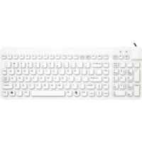 Man & Machine Premium Full Size Waterproof Disinfectable Keyboard - Cable Connectivity - USB Interface - English, French - Computer - PC, Mac - Industrial Silicon Rubber Keyswitch - Red