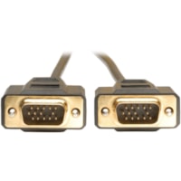 Tripp Lite 15ft VGA Monitor Gold Cable Molded Shielded HD15 M/M 15' - 15 ft (4.57 m) VGA Video Cable for Video Device, Monitor, Computer - First End: 1 x 15-pin HD-15 - Male - Second End: 1 x 15-pin HD-15 - Male - Supports up to 2048 x 1536 - Shielding - Gold Plated Connector - Gold Plated Contact -