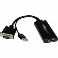 Cable vidéo StarTech.com - pour Appareil vidéo - 1 Pack - pour Appareil vidéo - 1 Pack - 1 x HD-15 Mâle VGA, 1 x Type A Mâle USB - 1 x HDMI Femelle Vidéo numérique - Noir - 1 emballage - Noir