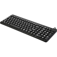 Man & Machine Premium Full Size Waterproof Disinfectable Keyboard - Cable Connectivity - USB Interface - English, French - Computer - PC, Mac - Industrial Silicon Rubber Keyswitch - Black