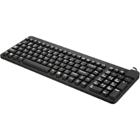 Man & Machine Premium Full Size Waterproof Disinfectable Keyboard - Cable Connectivity - USB Interface - English, French - Computer - PC, Mac - Industrial Silicon Rubber Keyswitch - Black