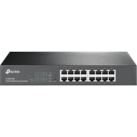 TP-Link 16-Port Gigabit Easy Smart Switch - 16 Ports - Manageable - Gigabit Ethernet - 10/100/1000Base-T - 2 Layer Supported - 10.22 W Power Consumption - Twisted Pair - 1U - Desktop, Rack-mountable